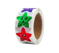 500 Pcs Star Stickers,Multicolor Glitter Smile Reward Stickers,2.5cm Self-Adhesive Glitter Laser Star Sticker,Well Done stickers,for Rewards Chart Supplies,for Praise Student or Kids Reward stickers.