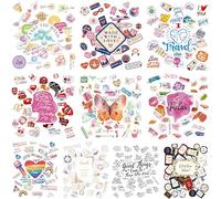 500+PCS Stickers, Colorful Water/Tear Resistant Vinyl Art Stickers Remove Without Residue for Laptop Skateboard Suitcase Computer Phone Planner VSCO Adults Girls Women (20 Sheets)
