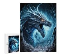 500 PCS Teenager Pieces Jigsaw Puzzle Blue Ice Dragon Fantasy Artwork Jigsaw Puzzles for Teenagers But Fun And Humorous Help The Brain Exercise Family Fun & Game Night 500 PCS