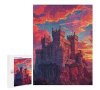 500 PCS Teenager Pieces Jigsaw Puzzle Medieval Castle Sunset-4 Jigsaw Puzzles for Teenagers But Fun And Humorous Help The Brain Exercise Family Fun & Game Night 500 PCS