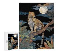 500 PCS Teenager Puzzles Amazon Jungle Moonlit Leopard Jigsaw Puzzles for Teenagers Difficult Hard Every Piece Is Unique - Birthday Present, Gifts, 500 PCS