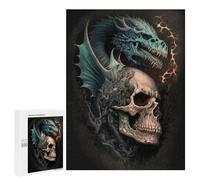 500 PCS Teenager Puzzles Dragon Skull Artwork Jigsaw Puzzles for Teenagers Difficult Hard Every Piece Is Unique - Birthday Present, Gifts, 500 PCS