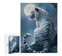 500 PCS Teenager Puzzles Enchanted White Tiger Moonlit Forest Jigsaw Puzzles for Teenagers Difficult Hard Every Piece Is Unique - Birthday Present, Gifts, 500 PCS
