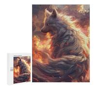 500 PCS Teenager Puzzles Flame Fox Fantasy Artwork Jigsaw Puzzles for Teenagers Difficult Hard Every Piece Is Unique - Birthday Present, Gifts, 500 PCS