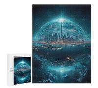 500 PCS Teenager Puzzles Future City Lights Jigsaw Puzzles for Teenagers Difficult Hard Every Piece Is Unique - Birthday Present, Gifts, 500 PCS