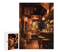500 PCS Teenager Puzzles Japanese Bar Interior-2 Jigsaw Puzzles for Teenagers Difficult Hard Every Piece Is Unique - Birthday Present, Gifts, 500 PCS