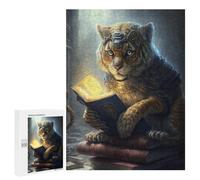 500 PCS Teenager Puzzles Steampunk Tiger Reading Magic Book Jigsaw Puzzles for Teenagers Difficult Hard Every Piece Is Unique - Birthday Present, Gifts, 500 PCS