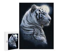 500 PCS Teenager Puzzles White Tiger Moon Art Print Jigsaw Puzzles for Teenagers Difficult Hard Every Piece Is Unique - Birthday Present, Gifts, 500 PCS