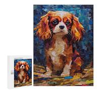500 PCS Teenagers Pieces Jigsaw Puzzle Cavalier King Colorful Adult Jigsaw Brain Teaser Game Birthday Present Educational Challenge 500 PCS