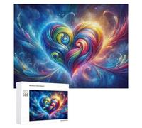 500 PCS Teenagers Pieces Jigsaw Puzzle Colorful Heart Artwork Puzzle for Adults Toy Wall Decor Perfect Decoration Challenging To Complete 500 PCS
