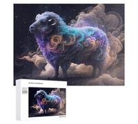 500 PCS Teenagers Pieces Jigsaw Puzzle Colorful Sheep in Cloudy Dreamscape Puzzle for Adults Toy Wall Decor Perfect Decoration Challenging To Complete 500 PCS