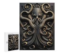 500 PCS Teenagers Pieces Jigsaw Puzzle Cthulhu Kraken Monster God Adult Jigsaw Puzzle Brain Teaser Game Hand Speed Race Challenging To Complete 500 PCS
