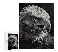 500 PCS Teenagers Pieces Jigsaw Puzzle Eagle Portrait in Black And White Teenagers Puzzles Toy Wall Decor Presents for Women Gifts for Friends And Family 500 PCS