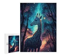 500 PCS Teenagers Pieces Jigsaw Puzzle Giraffe Neon Adult Jigsaw Brain Teaser Game Birthday Present Educational Challenge 500 PCS