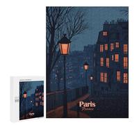 500 PCS Teenagers Pieces Jigsaw Puzzle Paris Night Scene Adult Jigsaw Brain Teaser Game Birthday Present Educational Challenge 500 PCS