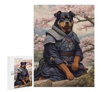 500 PCS Teenagers Pieces Jigsaw Puzzle Rottweiler The Samurai Adult Jigsaw Puzzle Brain Teaser Game Hand Speed Race Challenging To Complete 500 PCS
