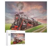 500 PCS Teenagers Pieces Jigsaw Puzzle Steam Locomotive Journey Puzzle for Adults Toy Wall Decor Perfect Decoration Challenging To Complete 500 PCS