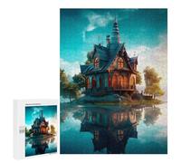 500 PCS Teenagers Pieces Jigsaw Puzzle Surral Castle Reflections Adult Jigsaw Brain Teaser Game Birthday Present Educational Challenge 500 PCS
