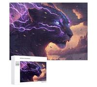 500 PCS Teenagers Pieces Jigsaw Puzzle Thunderous Panther Wild Energy Puzzles for Adults Family Game Stress Reliever Challenging To Complete 500 PCS