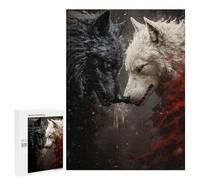 500 PCS Teenagers Pieces Jigsaw Puzzle Two Wolves Fighting Adult Jigsaw Puzzle Brain Teaser Game Hand Speed Race Challenging To Complete 500 PCS