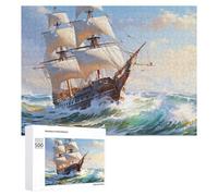 500 PCS Teenagers Pieces Jigsaw Puzzle Voyage Through The Waves Puzzle for Adults Toy Wall Decor Perfect Decoration Challenging To Complete 500 PCS