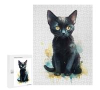 500 PCS Teenagers Pieces Jigsaw Puzzle Watercolor Bombay Cat Baby Adult Jigsaw Brain Teaser Game Birthday Present Educational Challenge 500 PCS
