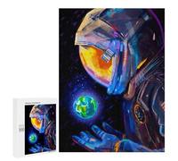 500 PCS Teenagers Puzzles Astronaut Holding Earth Adult Jigsaw Relax Games Difficult Hard Unique Gifts for Birthday And Christmas 500 PCS