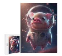 500 PCS Teenagers Puzzles Astronaut Space Pig Adult Jigsaw Puzzle Hands-on Game Difficult Challenge for Is Ideal As A Gift 500 PCS