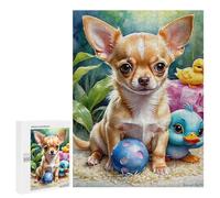 500 PCS Teenagers Puzzles Chihuahua with Duck Toys Adult Jigsaw Puzzle Hands-on Game Difficult Challenge for Is Ideal As A Gift 500 PCS