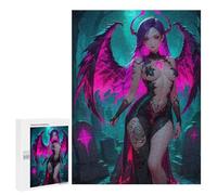 500 PCS Teenagers Puzzles Dark Angel in Graveyard Jigsaws for Adults Puzzle Difficult Hard Challenging To Complete Challenging Game Toys 500 PCS