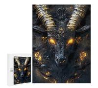 500 PCS Teenagers Puzzles Devil Black Goat with Golden Horns Jigsaw for Teenagerss Improve Memory Every Piece Is Unique - Unique Birthday And Gifts 500 PCS