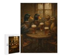 500 PCS Teenagers Puzzles Ducks Drinking Beer at A Table Adult Jigsaw Relax Games Difficult Hard Unique Gifts for Birthday And Christmas 500 PCS