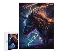 500 PCS Teenagers Puzzles Electric Zebra Storm Artwork Jigsaw for Teenagerss Improve Memory Every Piece Is Unique - Unique Birthday And Gifts 500 PCS