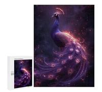 500 PCS Teenagers Puzzles Enchanted Peacock Glittering Feathers Jigsaws for Adults Puzzle Difficult Hard Challenging To Complete Challenging Game Toys 500 PCS