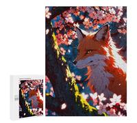 500 PCS Teenagers Puzzles Furious Fox Cherry Blossom Jigsaw for Teenagerss Improve Memory Every Piece Is Unique - Unique Birthday And Gifts 500 PCS
