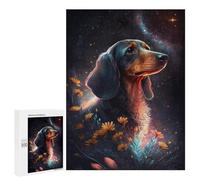 500 PCS Teenagers Puzzles Galactic Dachshund Dreamscape Adult Jigsaw Puzzle Hands-on Game Difficult Challenge for Is Ideal As A Gift 500 PCS