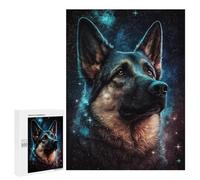 500 PCS Teenagers Puzzles Galactic German Shepherd Art Print -6 Adult Jigsaw Puzzle Hands-on Game Difficult Challenge for Is Ideal As A Gift 500 PCS