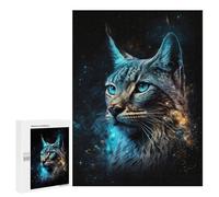 500 PCS Teenagers Puzzles Galactic Lynx Portrait-5 Jigsaw for Teenagerss Improve Memory Every Piece Is Unique - Unique Birthday And Gifts 500 PCS