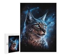 500 PCS Teenagers Puzzles Galactic Lynx Portrait Adult Jigsaw Puzzle Hands-on Game Difficult Challenge for Is Ideal As A Gift 500 PCS