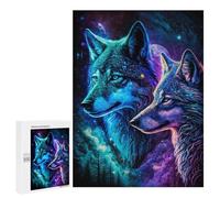 500 PCS Teenagers Puzzles Galactic Wolf Pair Jigsaws for Adults Puzzle Difficult Hard Challenging To Complete Challenging Game Toys 500 PCS