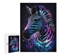 500 PCS Teenagers Puzzles Galactic Zebra Art Print -3 Jigsaws for Adults Puzzle Difficult Hard Challenging To Complete Challenging Game Toys 500 PCS