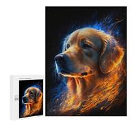 500 PCS Teenagers Puzzles Golden Retriever Fire Jigsaws for Adults Puzzle Difficult Hard Challenging To Complete Challenging Game Toys 500 PCS