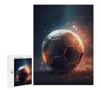 500 PCS Teenagers Puzzles Golden Soccer Ball Sparkle Adult Jigsaw Relax Games Difficult Hard Unique Gifts for Birthday And Christmas 500 PCS