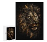 500 PCS Teenagers Puzzles Lion Gold Black Adult Jigsaw Puzzle Hands-on Game Difficult Challenge for Is Ideal As A Gift 500 PCS