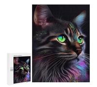 500 PCS Teenagers Puzzles Magical Glowing Cat Portrait Adult Jigsaw Relax Games Difficult Hard Unique Gifts for Birthday And Christmas 500 PCS