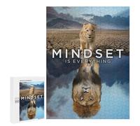 500 PCS Teenagers Puzzles Mindset Is Everything Lion Jigsaws for Adults Puzzle Difficult Hard Challenging To Complete Challenging Game Toys 500 PCS