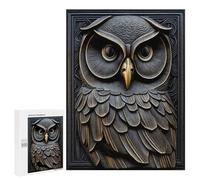 500 PCS Teenagers Puzzles Owl Bird Gold Decor Jigsaws for Adults Puzzle Difficult Hard Challenging To Complete Challenging Game Toys 500 PCS