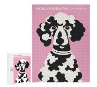 500 PCS Teenagers Puzzles Pink World Poodle Day Jigsaws for Adults Puzzle Difficult Hard Challenging To Complete Challenging Game Toys 500 PCS