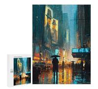500 PCS Teenagers Puzzles Rainy City Night Neon Reflections Jigsaw for Teenagerss Improve Memory Every Piece Is Unique - Unique Birthday And Gifts 500 PCS