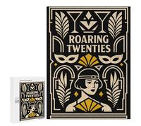 500 PCS Teenagers Puzzles Roaring Twenties Art Deco Poster Jigsaws for Adults Puzzle Difficult Hard Challenging To Complete Challenging Game Toys 500 PCS